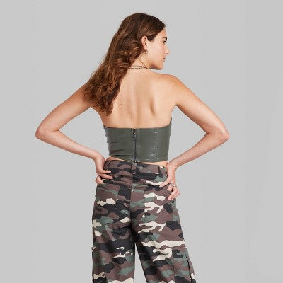  Women's Faux Leather Tube Top - Wild Fable™