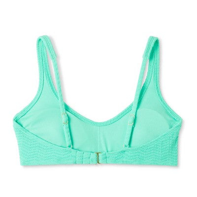  Women's Pucker Textured Bralette Bikini Top - Wild Fable™ Sea Green