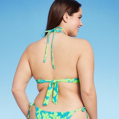  Women's Bead Detail U-Neck Multi-Way Bralette Bikini Top - Wild Fable™ Multi Tropical Print