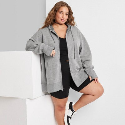  Women's Oversized Zip-Up Hoodie - Wild Fable™