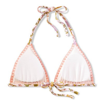  Women's Embroidered Detail Triangle Bikini Top - Wild Fable™ Multi Floral Print