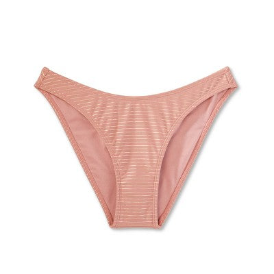  Women's High Leg Cheeky Bikini Bottom - Wild Fable™ Brown Lurex