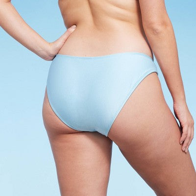  Women's High Leg Cheeky Bikini Bottom - Wild Fable™ Light Blue