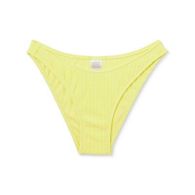  Women's Plisse Textured High Leg Cheeky Bikini Bottom - Wild Fable™