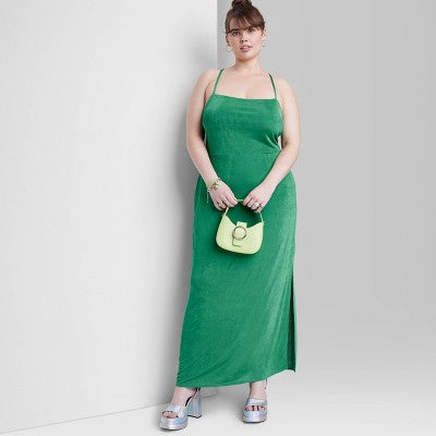  Women's Lace-Up Back Maxi Bodycon Dress - Wild Fable™