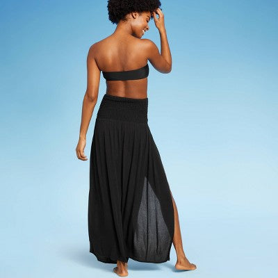  Women's Smocked High Slit Convertible Cover Up Dress - Wild Fable™