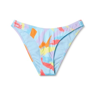  Women's Ribbed High Leg Cheeky Bikini Bottom - Wild Fable™