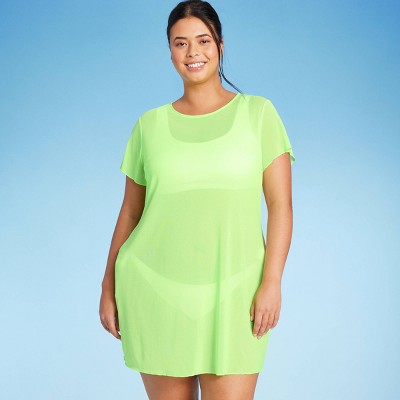 Women's Mesh Cover Up Short Sleeve Mini Dress - Wild Fable™