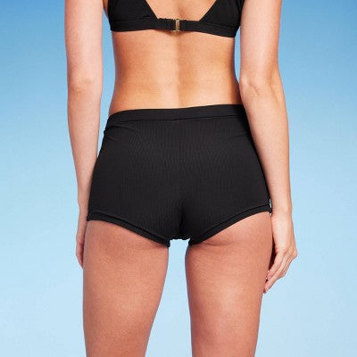  Women's Ribbed Low-Rise Short Bikini Bottom - Wild Fable™