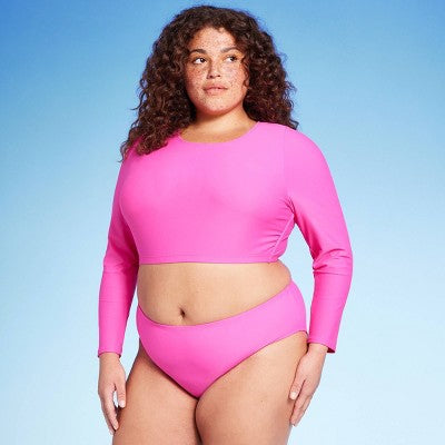  Women's Cropped Open Back Rashguard - Wild Fable™