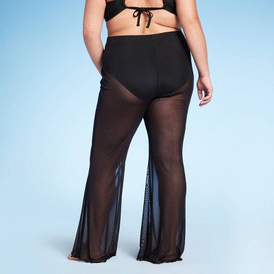  Women's Mesh High Waist Flare Cover Up Pants - Wild Fable™