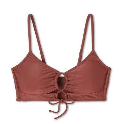  Women's Lace-Up Longline Bikini Top - Wild Fable™