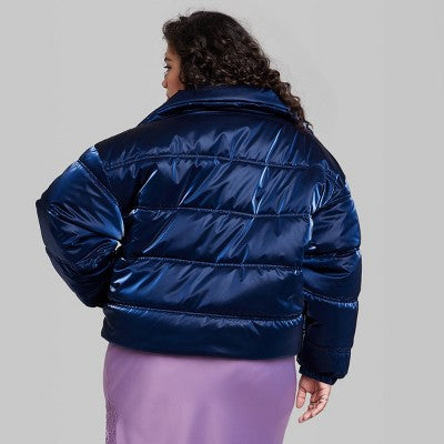  Women's Iridescent Shine Duvet Puffer Jacket - Wild Fable™