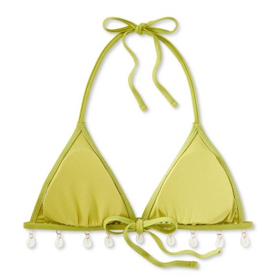  Women's Shell Detail Triangle Bikini Top - Wild Fable™ Green