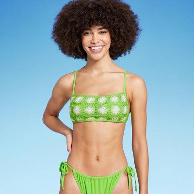  Women's Crochet Bralette Bikini Top - Wild Fable™