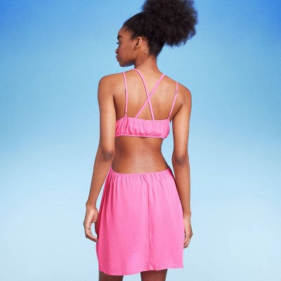  Women's Cut Out Cover Up Mini Dress - Wild Fable™