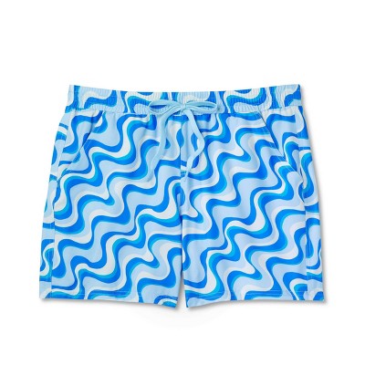  Women's 5" Board Swim Shorts - Wild Fable™ Multi Blue Swirl Print