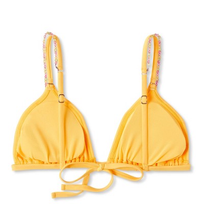  Women's Beaded Strap Triangle Bikini Top - Wild Fable™ Orange