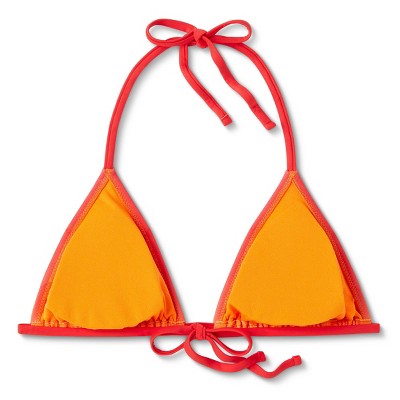  Women's Triangle Bikini Top - Wild Fable™ Orange Ombre Print