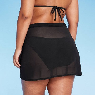  Women's Mesh Wrap Cover Up Mini Skirt - Wild Fable™