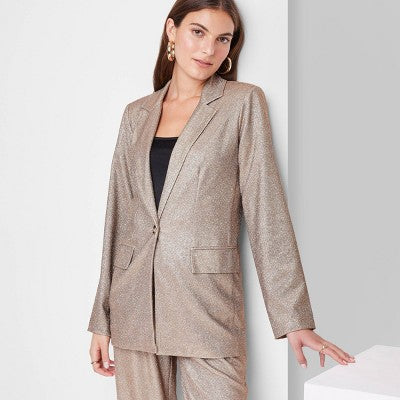  Women's Oversized Glitter Blazer - Wild Fable™ Copper