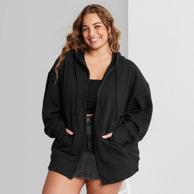  Women's Oversized Zip-Up Hoodie - Wild Fable™
