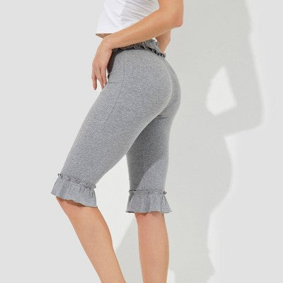  Women's High-Rise Ruffle Slim Leg Capri Tights - Wild Fable™ Heather Gray
