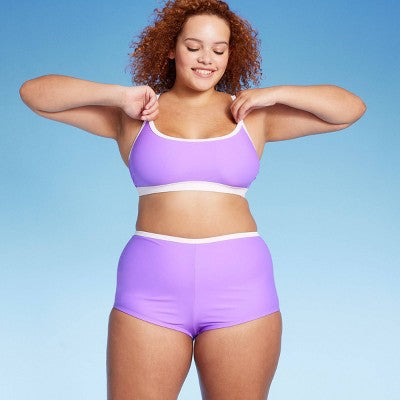  Women's Cheeky Boy Shorts Bikini Bottom - Wild Fable™ Hot Grape