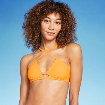  Women's Cut Out Cross Front Bralette Bikini Top - Wild Fable™