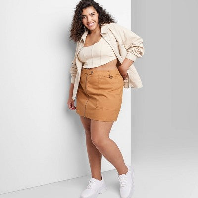  Women's Cargo Utility A-Line Mini Skirt - Wild Fable™ 