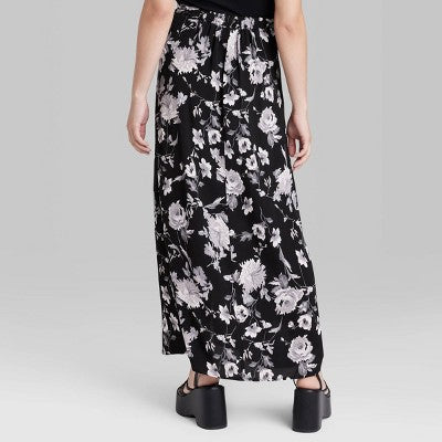  Women's Button-Front Printed Midi Skirt - Wild Fable™