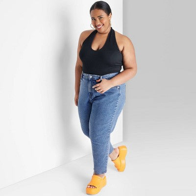  Women's Super-High Rise Curvy Tapered Jeans - Wild Fable™ Medium Wash