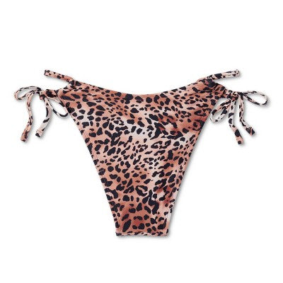  Women's Cut Out Strappy Side-Tie Extra High Leg Extra Cheeky Bikini Bottom - Wild Fable™ Multi Animal Print