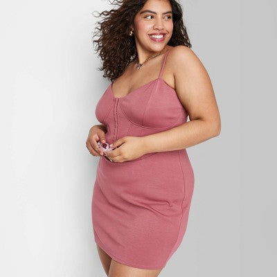  Women's Sleeveless Corset Mini Knit Bodycon Dress - Wild Fable™