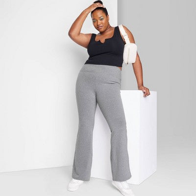 Women's High-Waisted Flare Leggings - Wild Fable™ Heather Gray
