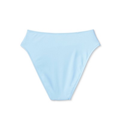  Women's High Leg Cheeky High Waist Bikini Bottom - Wild Fable™ Light Blue