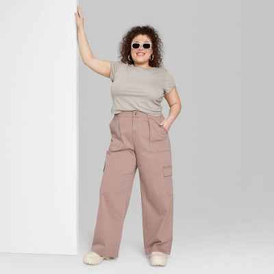  Women's High-Rise Straight Leg Cargo Pants - Wild Fable™