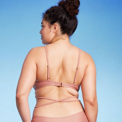  Women's Strappy Underwire Bikini Top - Wild Fable™ Brown Lurex