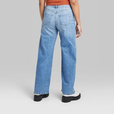  Women's Super-High Rise Wide Leg Baggy Jeans - Wild Fable™ Blue Wash 