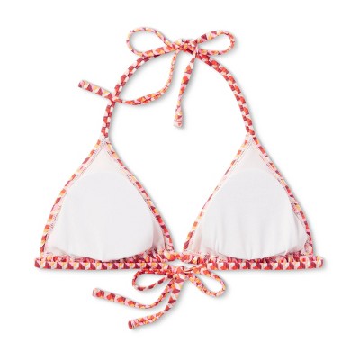  Women's Ribbed Triangle Bikini Top - Wild Fable™ Geo Print