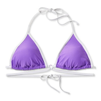  Women's Strappy Ring Front Triangle Bikini Top - Wild Fable™ Purple