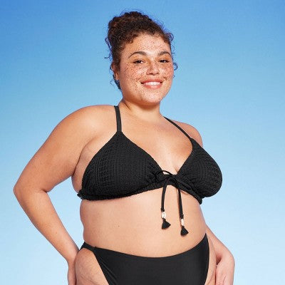  Women's Crochet Triangle Bikini Top - Wild Fable™