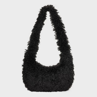  Slouchy Faux Fur Hobo Shoulder Handbag - Wild Fable™