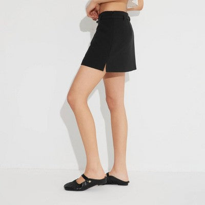  Women's Side Slit Belted Mini Skirt - Wild Fable™