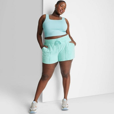  Women's High-Rise Fleece Shorts - Wild Fable™