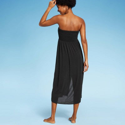  Women's Smocked High Slit Convertible Cover Up Dress - Wild Fable™