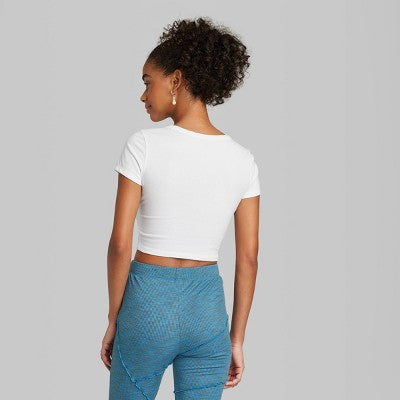  Women's Short Sleeve V-Neck 3pk Bundle T-Shirt - Wild Fable™ White