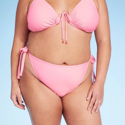  Women's Side-Tie Low-Rise Cheeky High Leg Bikini Bottom - Wild Fable™
