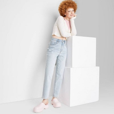  Women's Super-High Rise Tapered Jeans - Wild Fable™ Light Wash