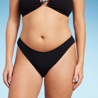  Women's Pucker Textured Extra Cheeky Extra High Leg Bikini Bottom - Wild Fable™